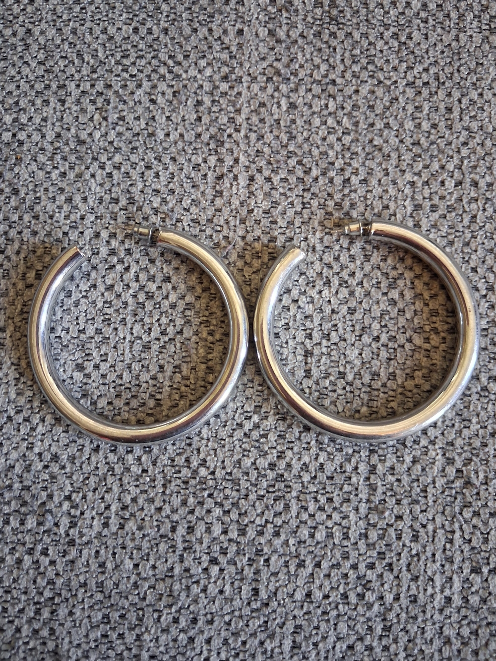 Silver Hoop Earrings - Classic Polished Hoops
